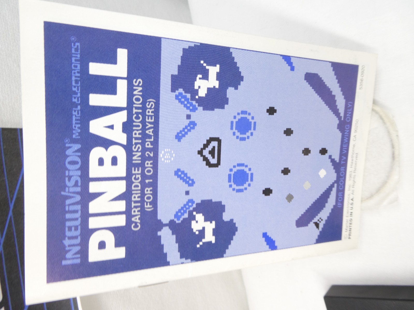 Pinball (Intellivision, 1982) Complete with Overlays and cat. Tested and working