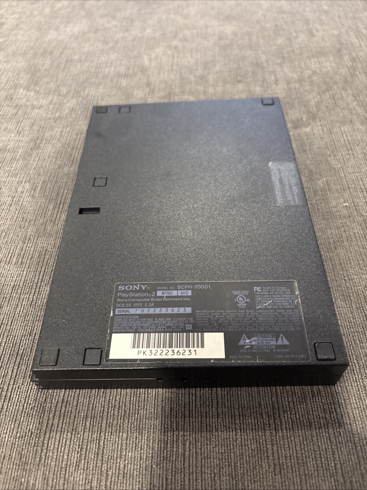 PS2 SCPH-77001 Black Slim Console Only – FOR PARTS REPAIR Powers On