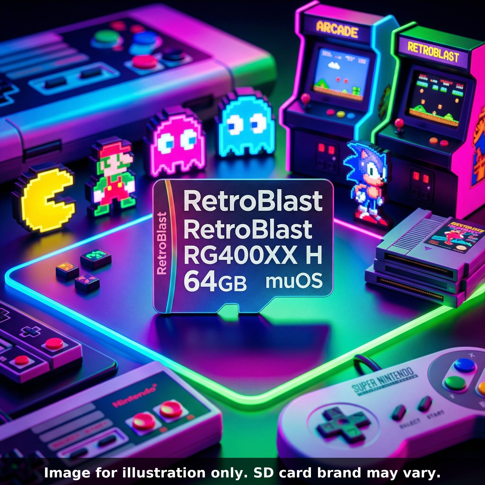RetroBlast H Micro SD Card 1TB Anbernic RG400XX Plug & Play