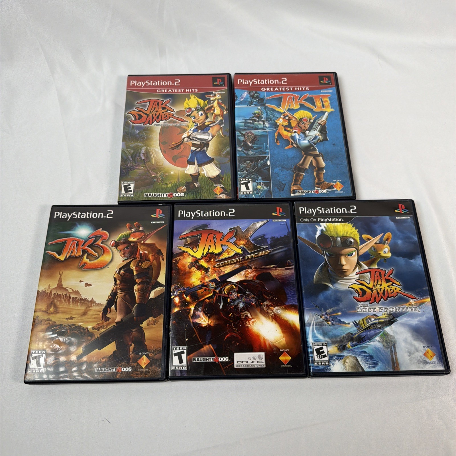 Jak and Daxter 1 2 3 X Combat Racing Lost Frontier Bundle (Sony PS2) Lot (5)