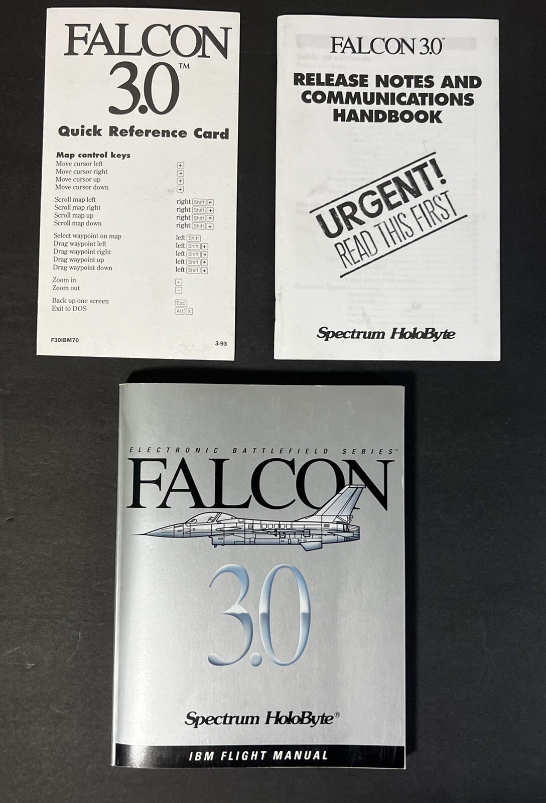 VTG Electronic Battlefield Series Falcon 3.0 Manual Notes & Card for IBM