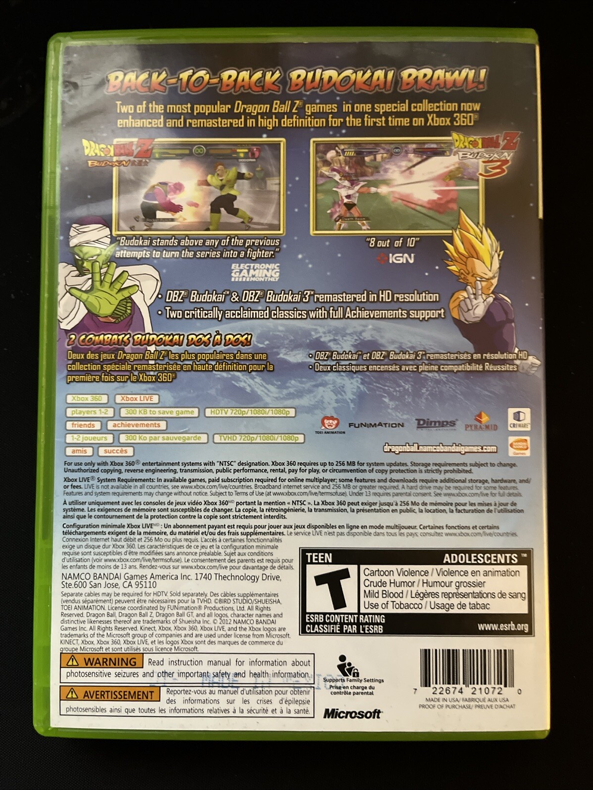 Dragon Ball Z: Budokai HD Collection – Xbox 360 – CiB – Very Good Condition