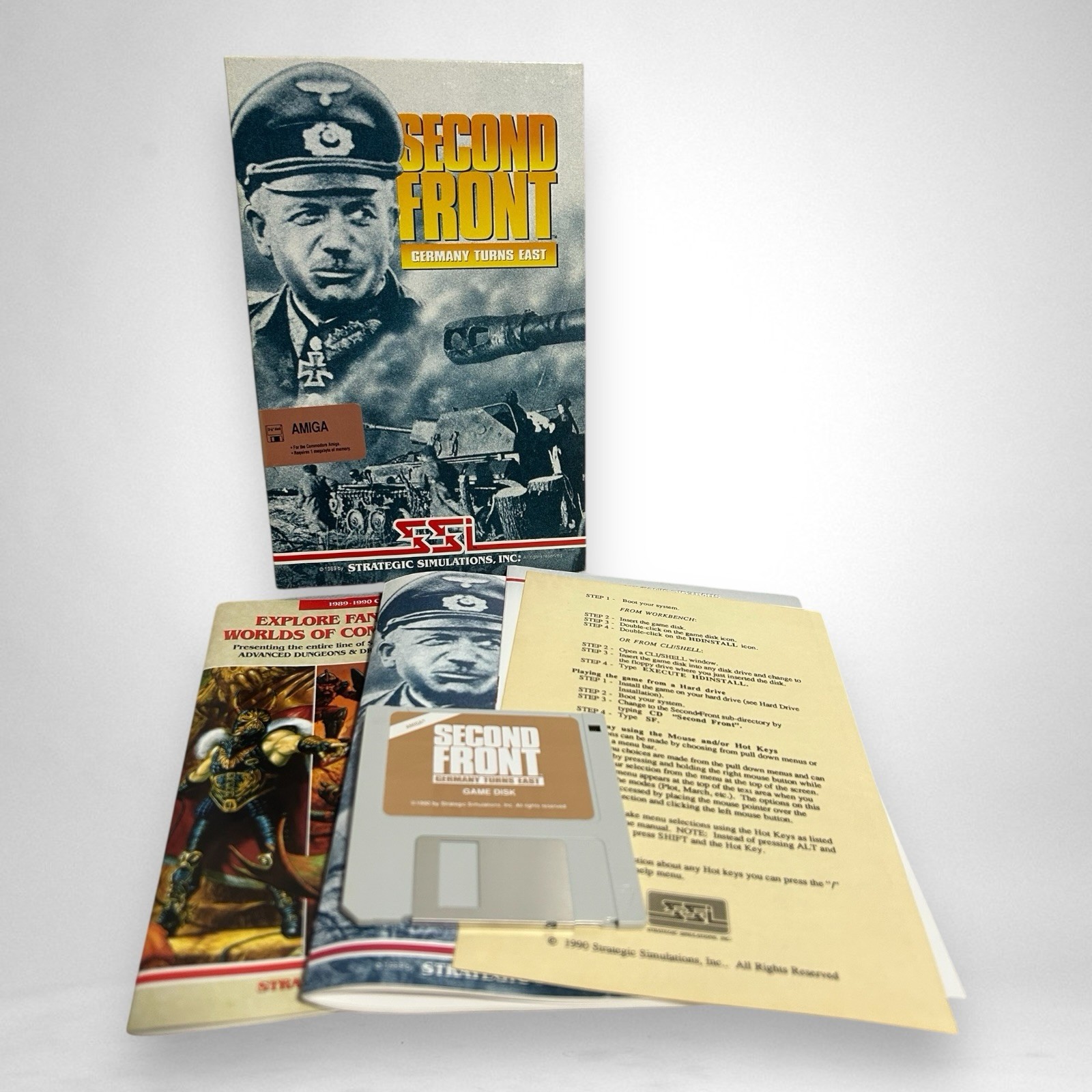 Second Front Germany Turns East 1990 Amiga SSI Floppy Game CIB
