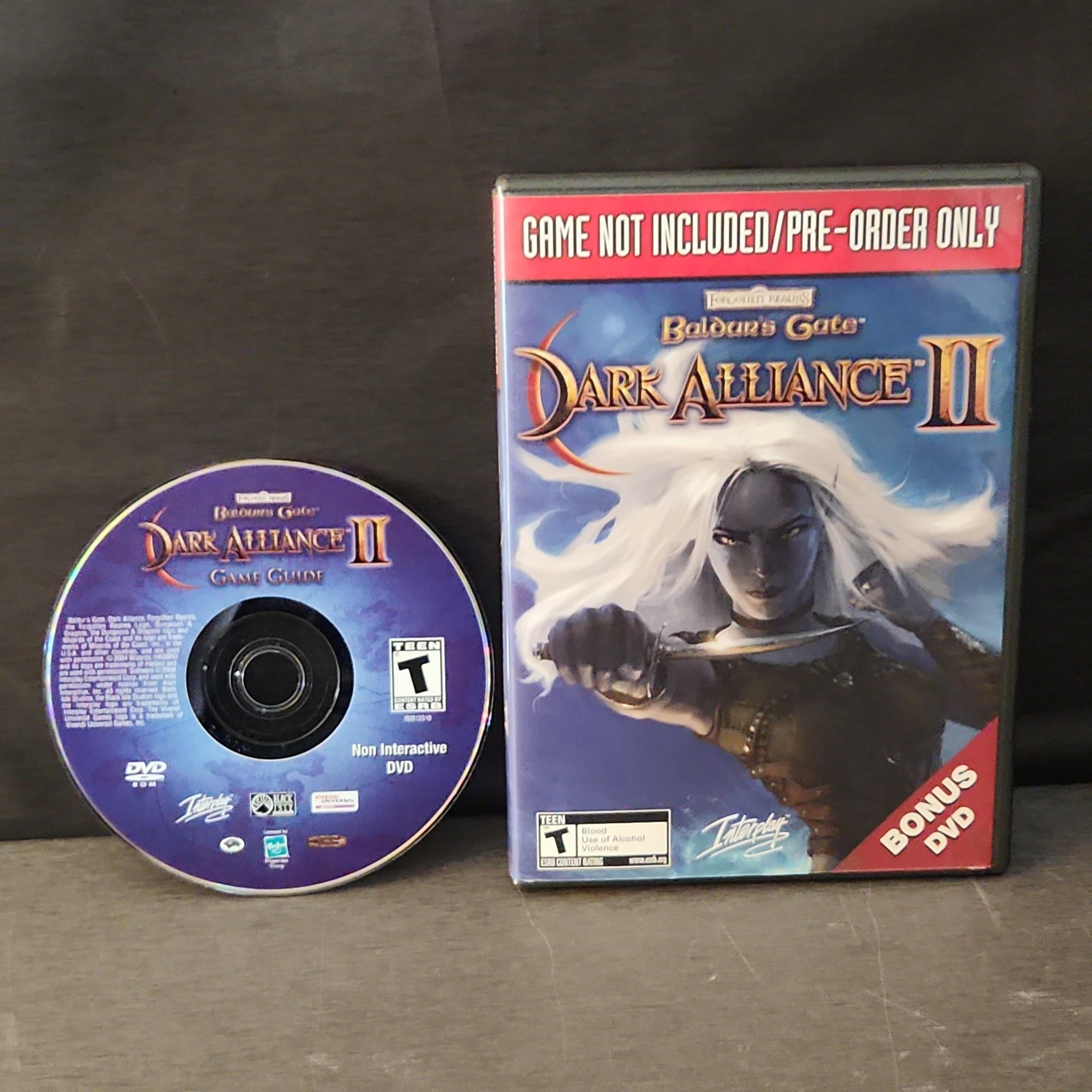 Baldur’s Gate Dark Alliance II 2 PS2 Xbox Pre-Order Bonus Guide DVD No Game