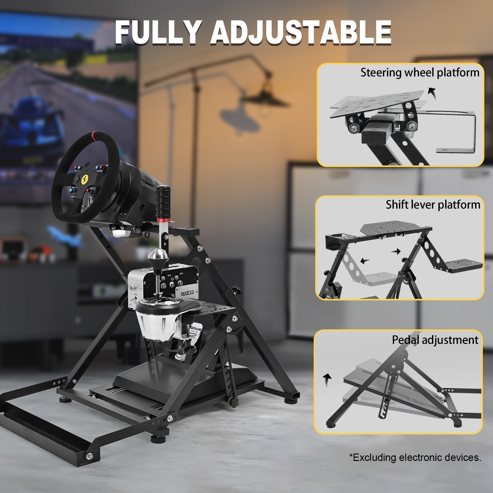 Marada Racing Wheel Stand “X” FRAME Fit Logitech G25 G27 G29 G920 Thrustmaster
