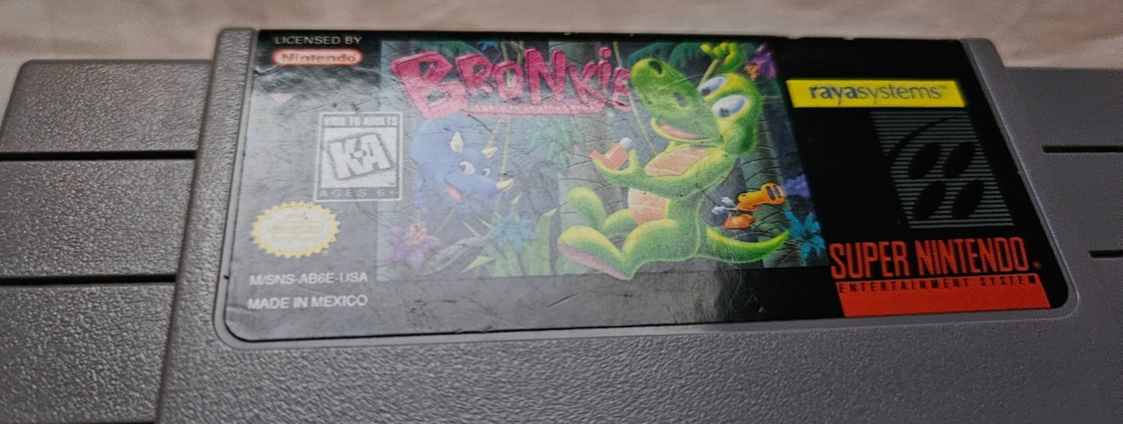 Bronkie the Bronchiasaurus Cartridge Only Authentic SNES Super Nintendo 1995
