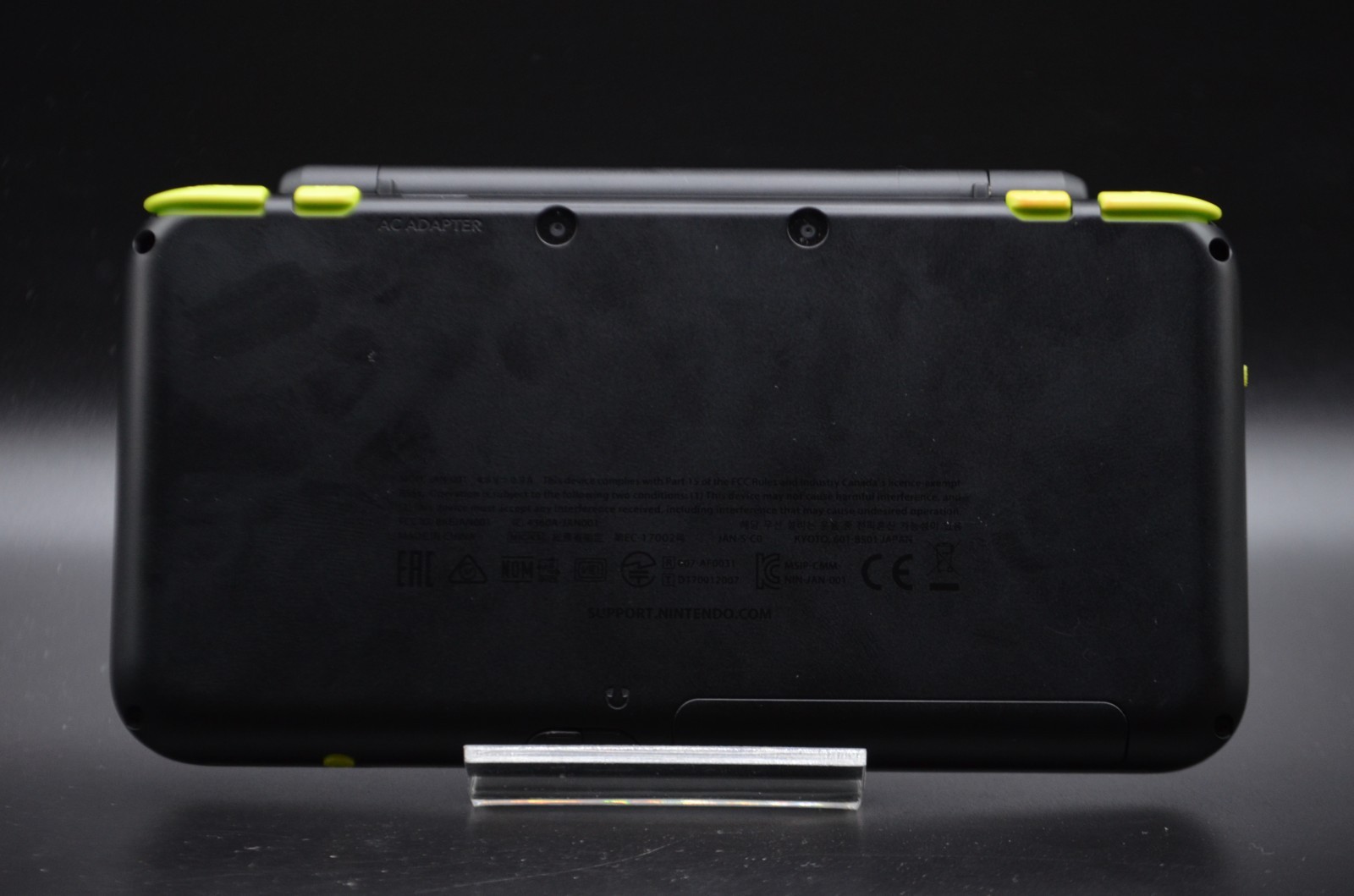 [REGION FREE]Nintendo new 2DS LL XL Black lime Console Only Used RANK A/B