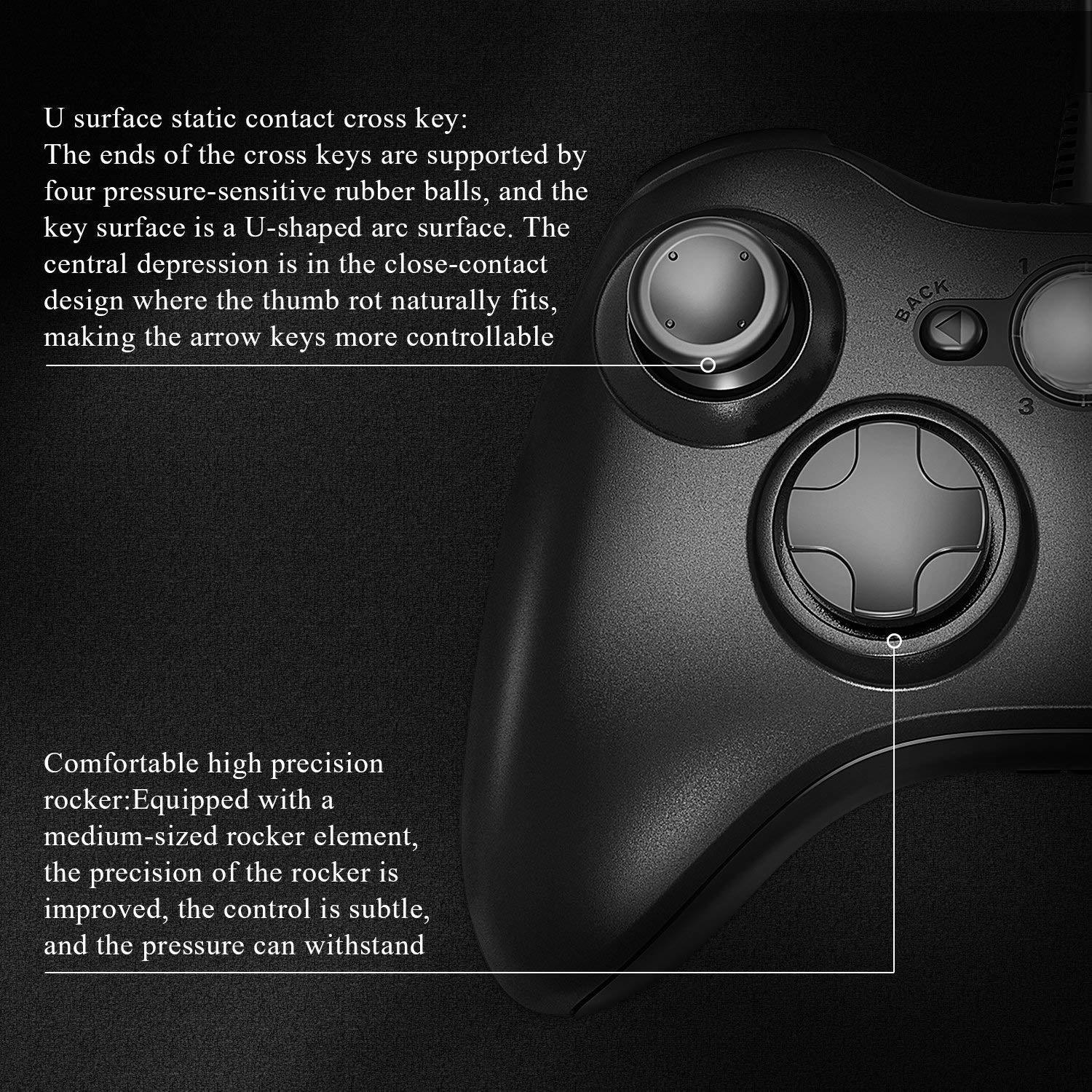 Wired USB Game Controller Joystick for Microsoft Xbox 360 PC Windows XP 7 8 10