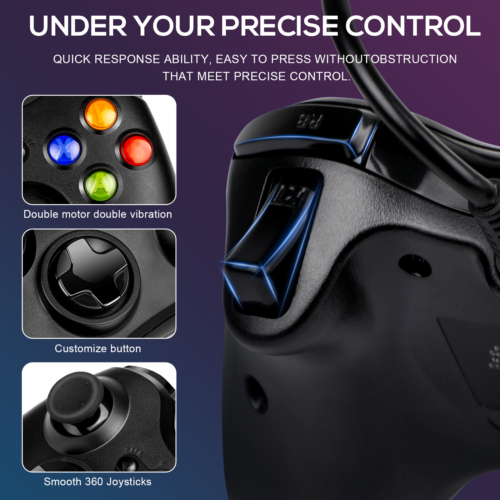 Wireless & Wired Controller For Xbox 360 / Windows 7 8 10 11 PC Gamepad Joystick