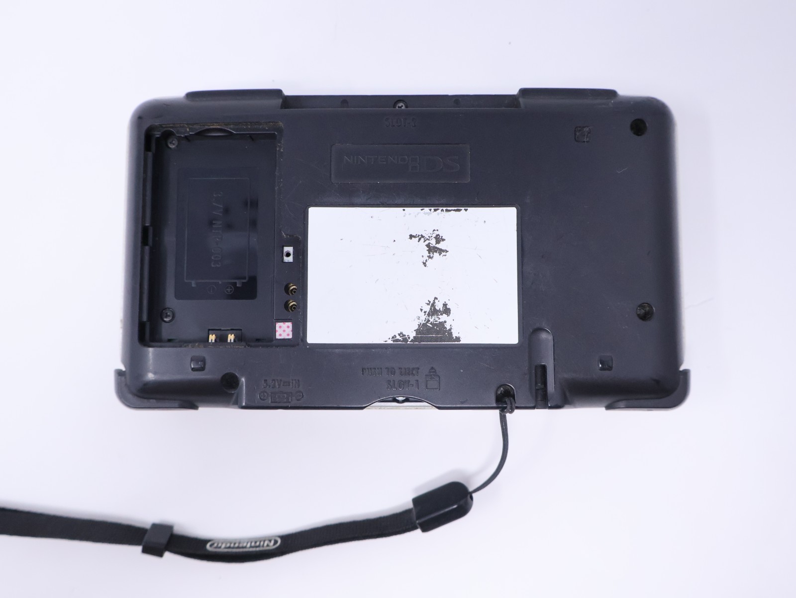 Nintendo DS Titanium Silver For Parts Handheld Console System Good Hinge