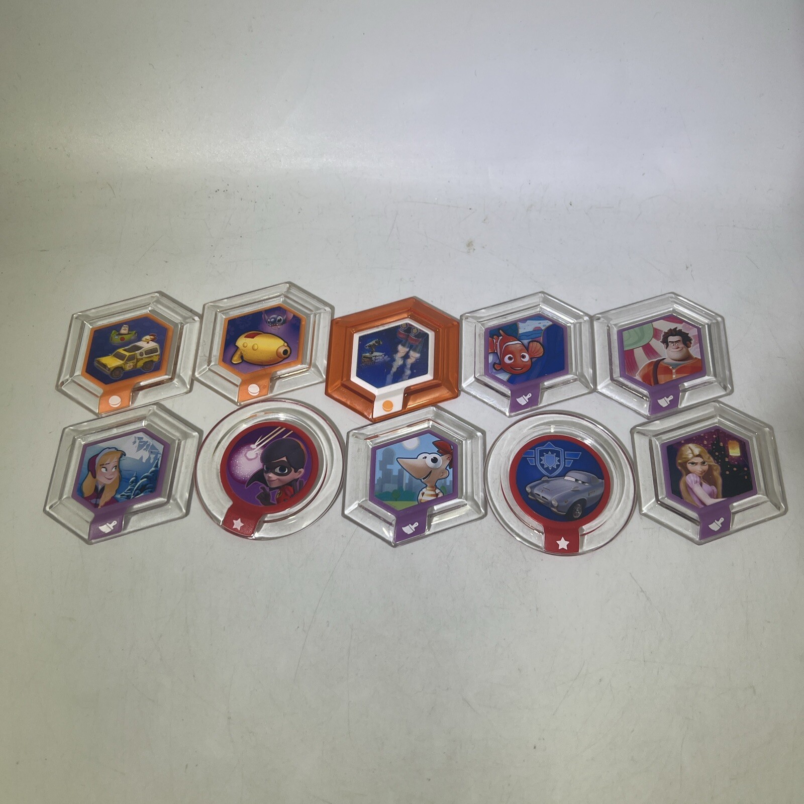 Lot Of 10 Disney Infinity Power Discs, Toy Story, Frozen, The Incredibles