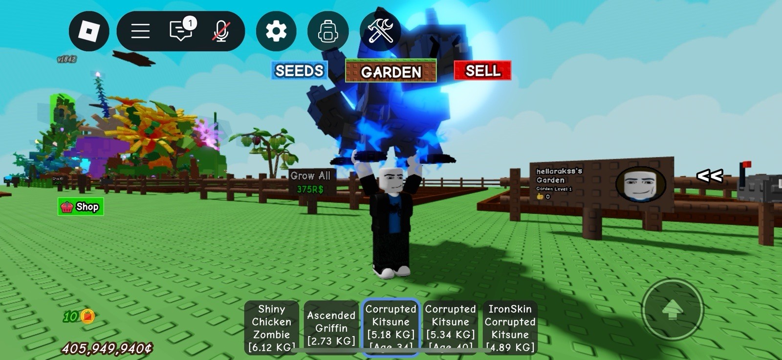 Roblox Grow a Garden Corrupted Kitsunes, Chicken zombie, Ascended griffin Cheap!