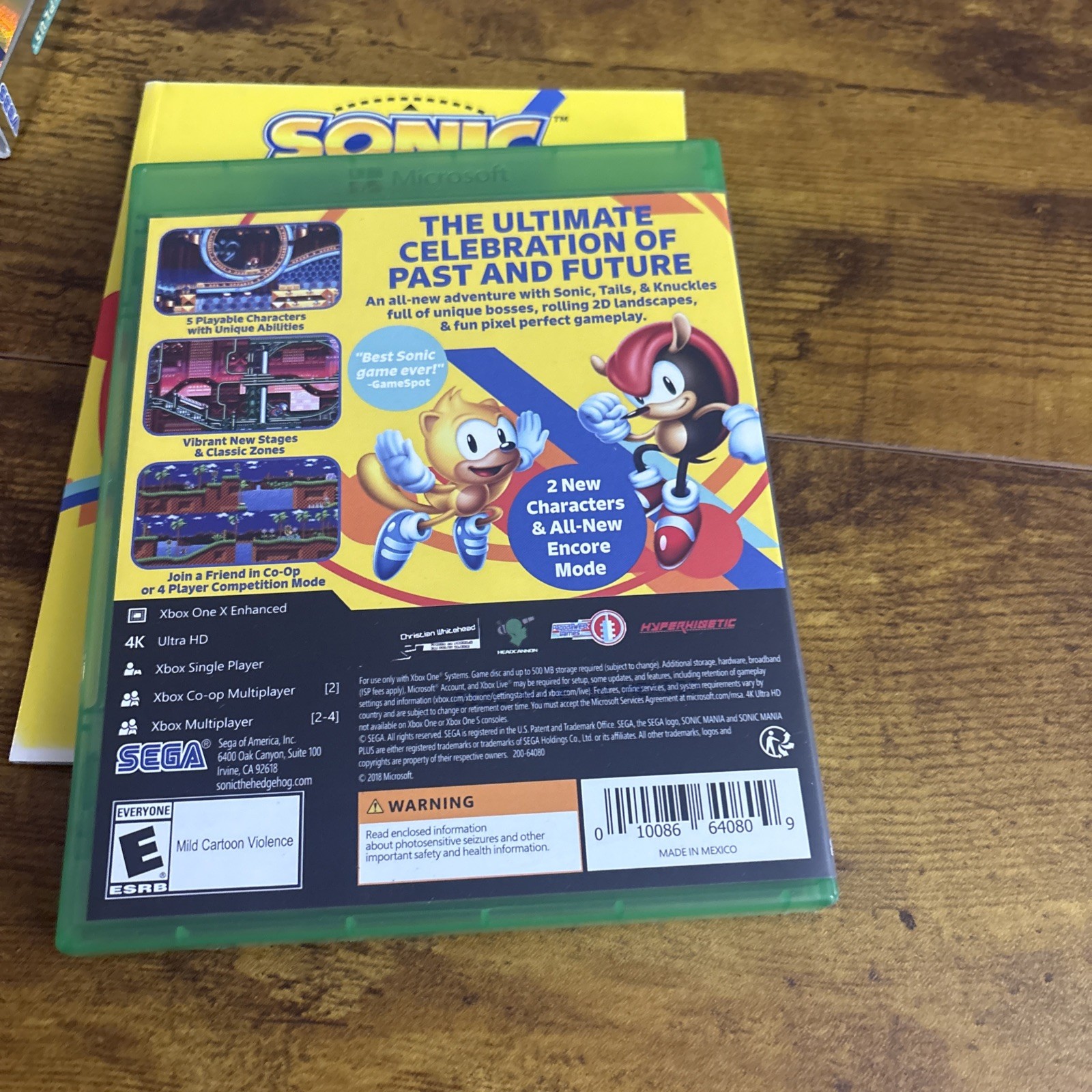 Sonic Mania Plus (Microsoft Xbox One, 2018) With Art Book