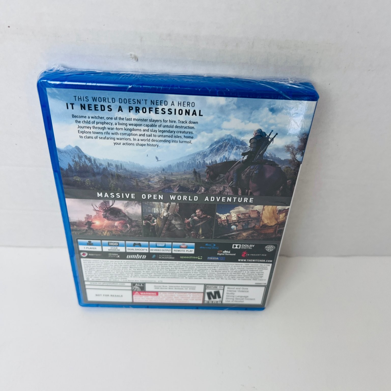The Witcher 3: Wild Hunt PS4 Video Game Action RPG New Sealed