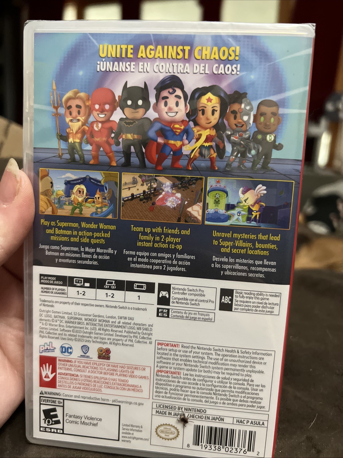 Justice League Cosmic Chaos Switch Game New Sealed Exclusive Keychain