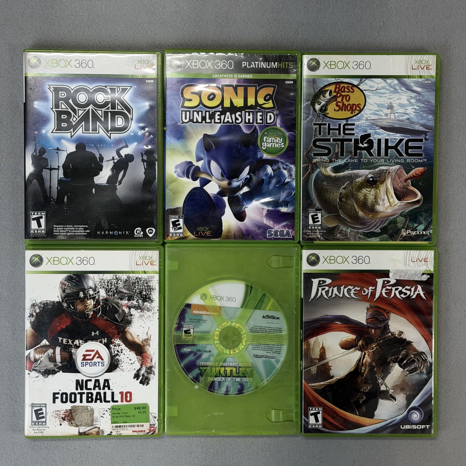 Microsoft Xbox 360 E 1538 Console Controller Bundle Games Rock Band Sonic NO HDD