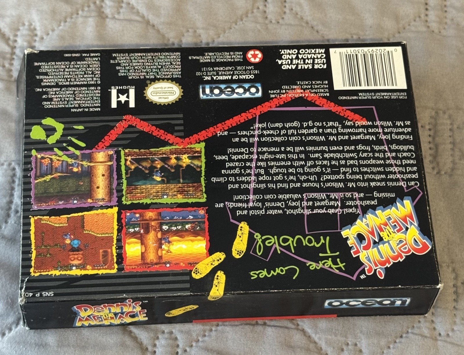 Dennis the Menace * Snes Box Only * Super Nintendo Original box