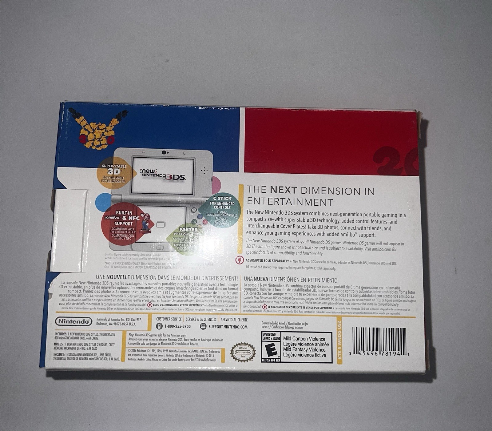 New Nintendo 3DS 20th Anniversary Pokemon Edition CIB W/New Charger