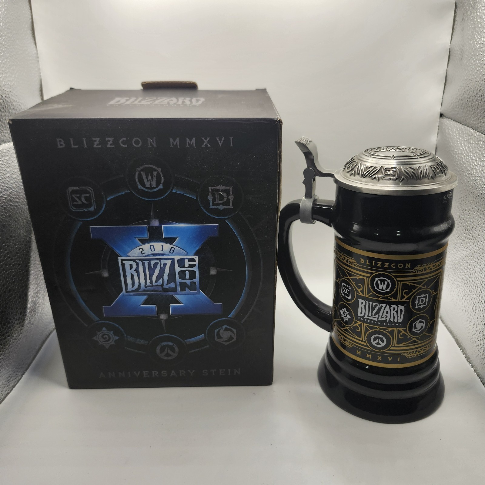 Blizzard Blizzcon 2016 10th Anniversary World of Warcraft Beer Stein Mug 14567