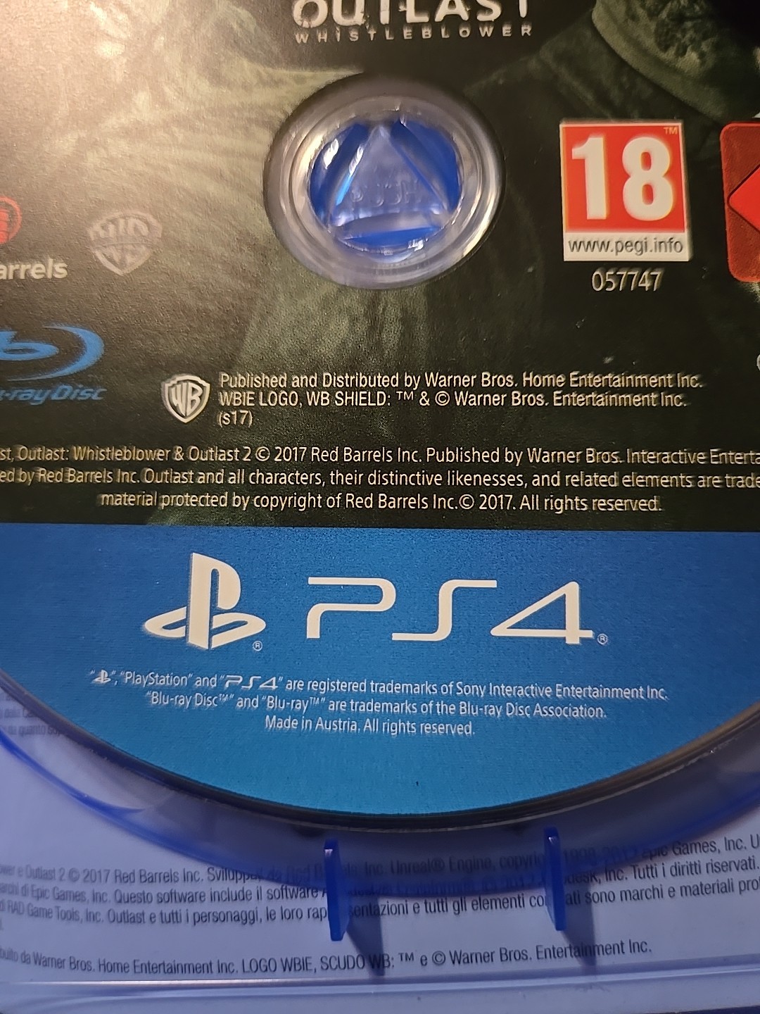 Outlast Trinity PlayStation 4 Complete 2 Disc Edition Whisthleblower