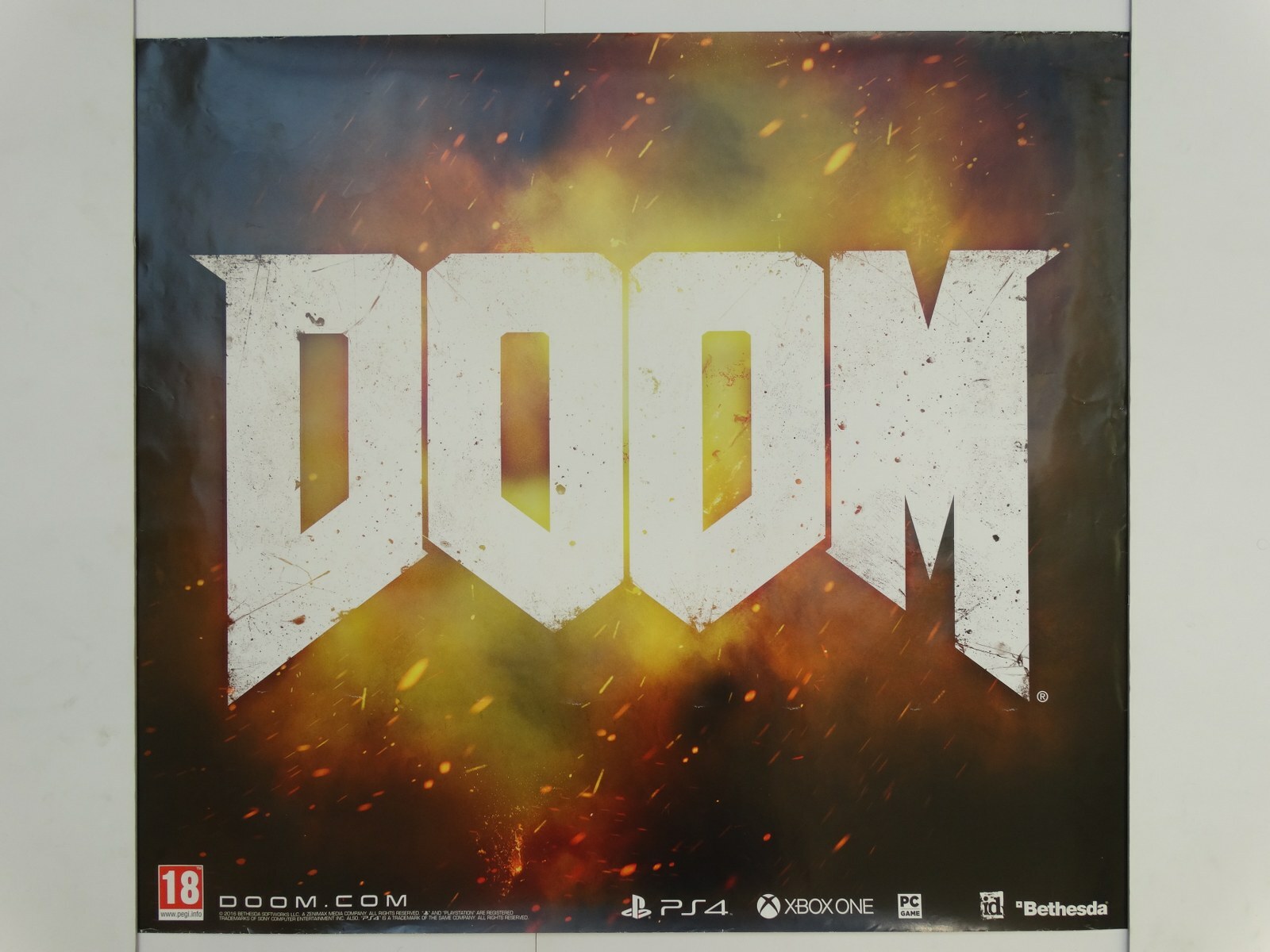 POSTER 70×80 cm DOOM 2016 PUBBLICITà ORIGINALE da NEGOZIO LOCANDINA UFFICIALE