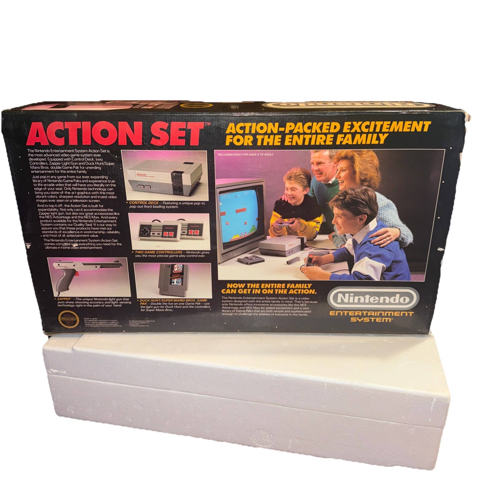 Nintendo NES-001 Console W/ Mario Duck Hunt Controller Light Gun Tested CIB