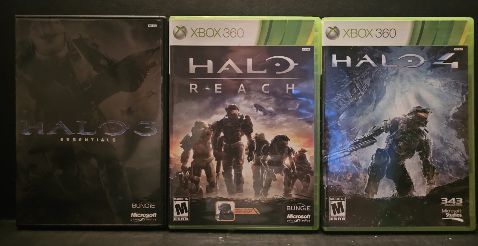 Xbox 360 HALO 3 Essentials, 4 & Reach Bundle Lot of 3 Games CIB Tested Working