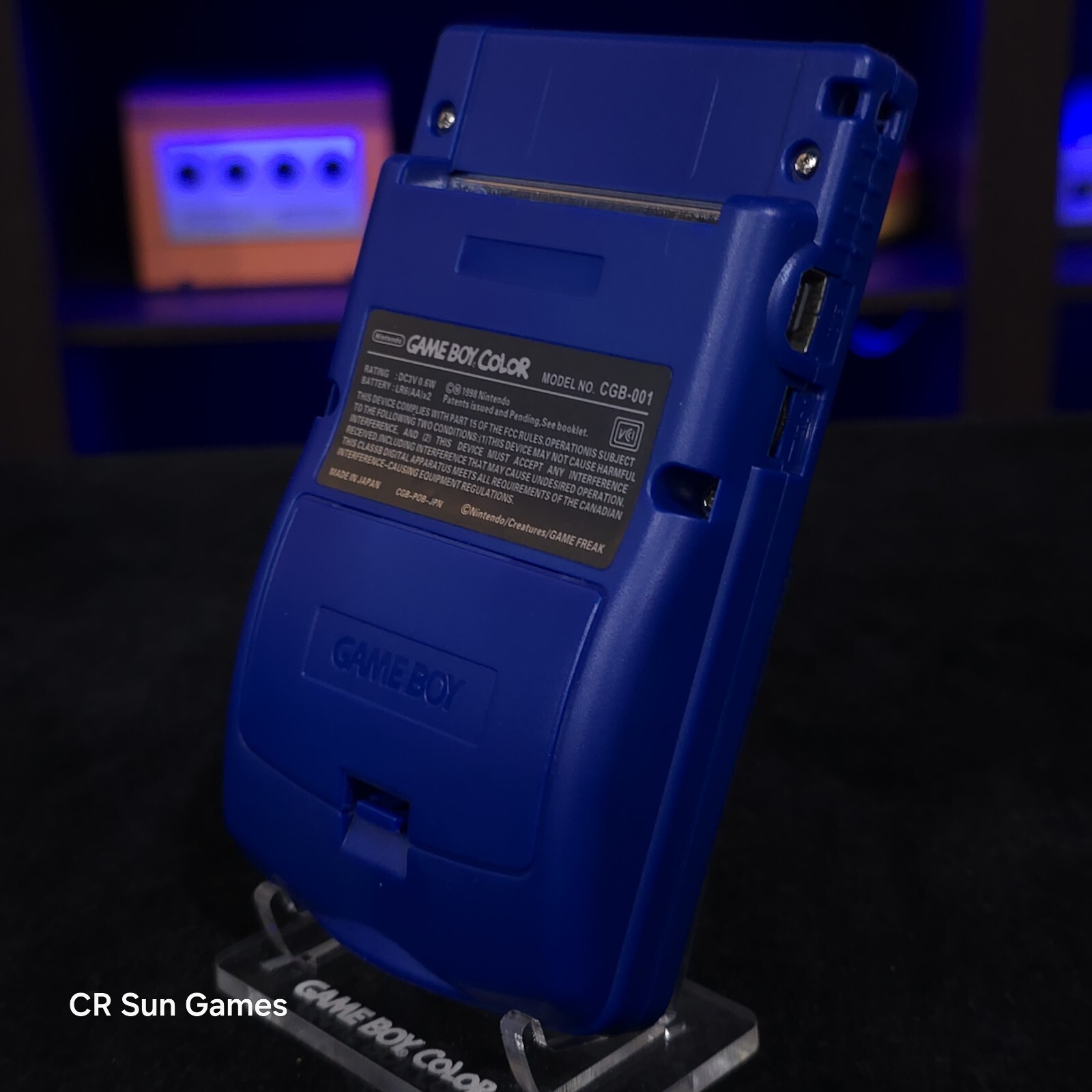Blue Gameboy Color Console OLED Touch Screen GBC Game Boy
