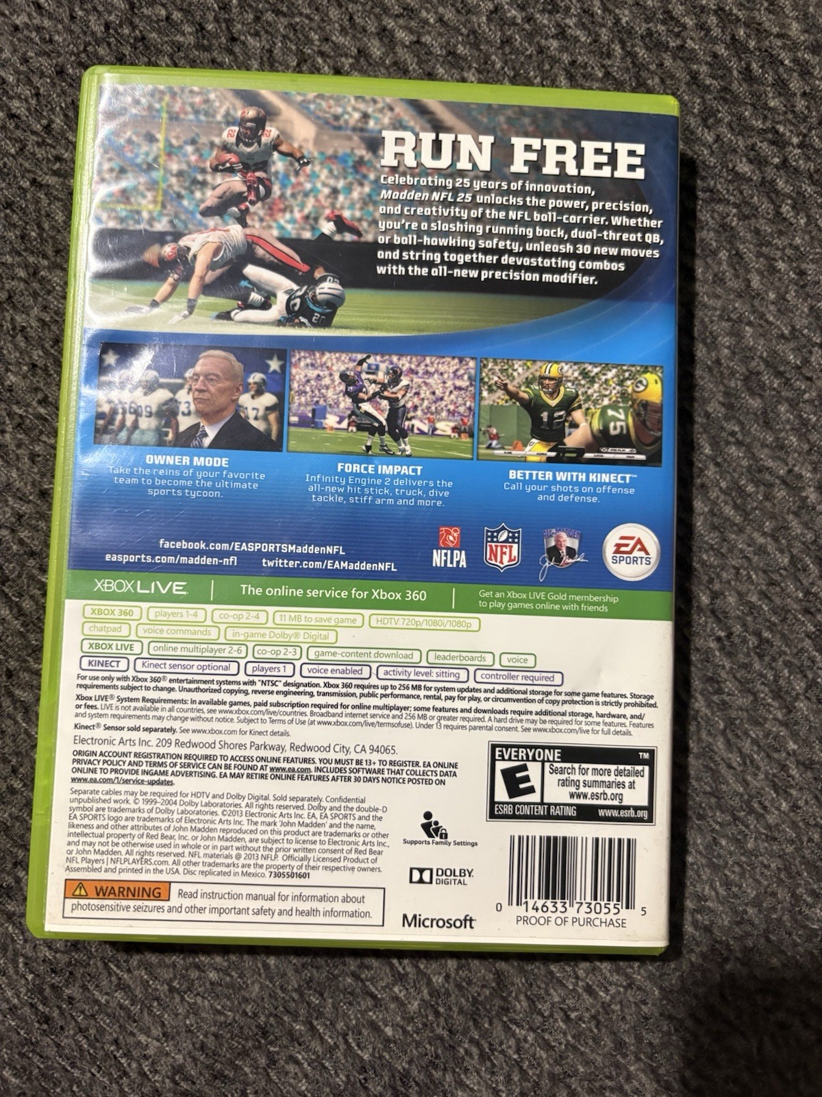 Madden NFL 25 Xbox 360 Sports EA SPORTS 2013 Manual Included Better with Kinect