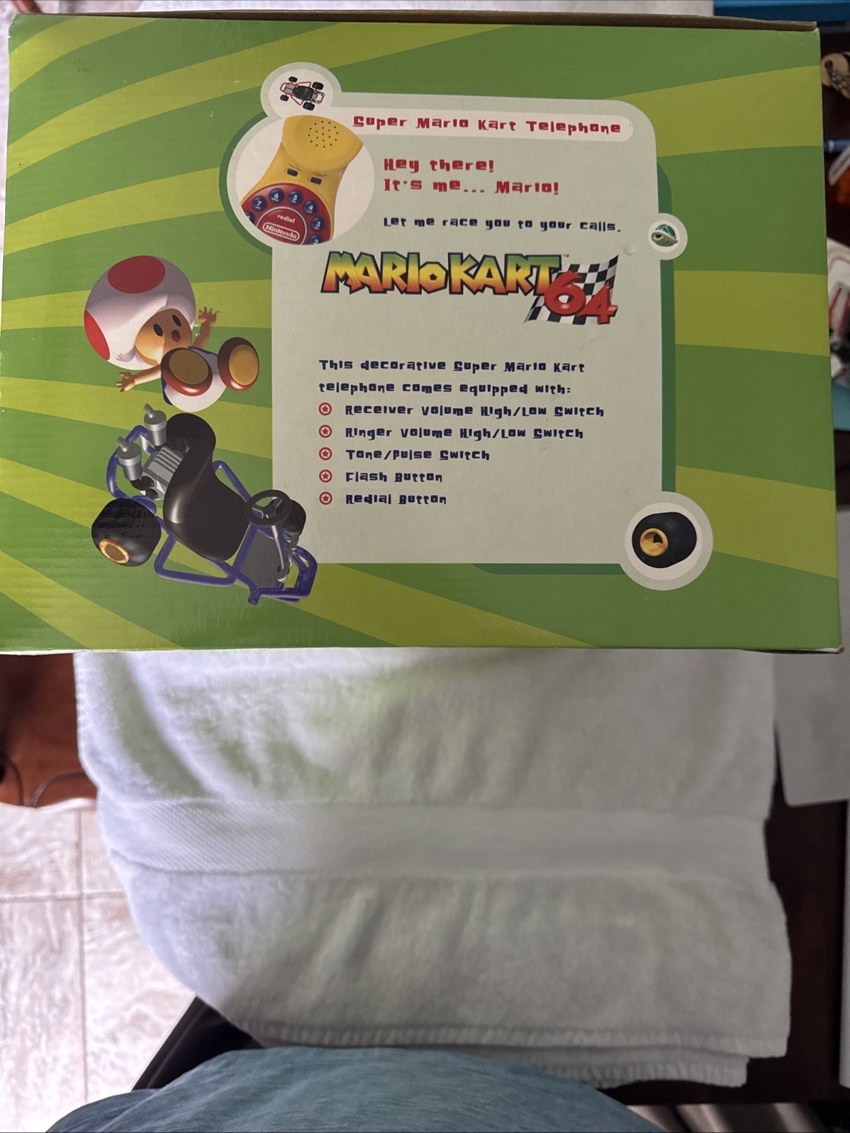 Super Mario Kart64 2002 Vintage Telephone Factory Sealed Rare