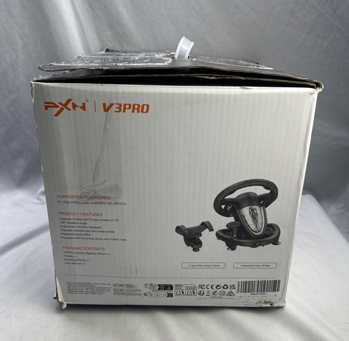 PXN V3 Pro Gaming Racing Steering Wheel 180° w Pedals for Xbox PC PS3