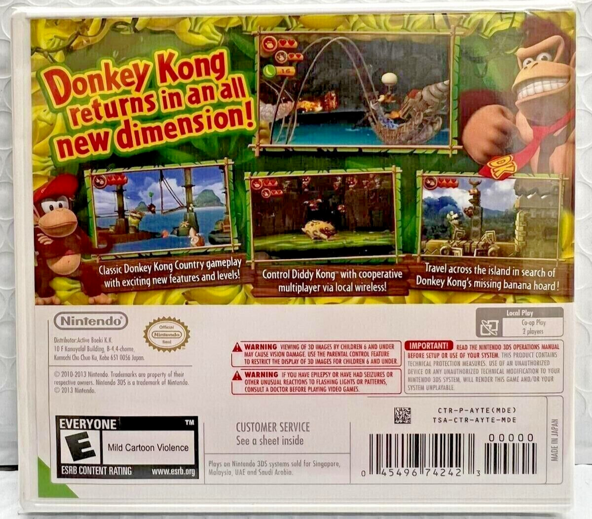 Donkey Kong Country Returns 3D – Nintendo 3DS New (Multiplayer, 2016 Platform)