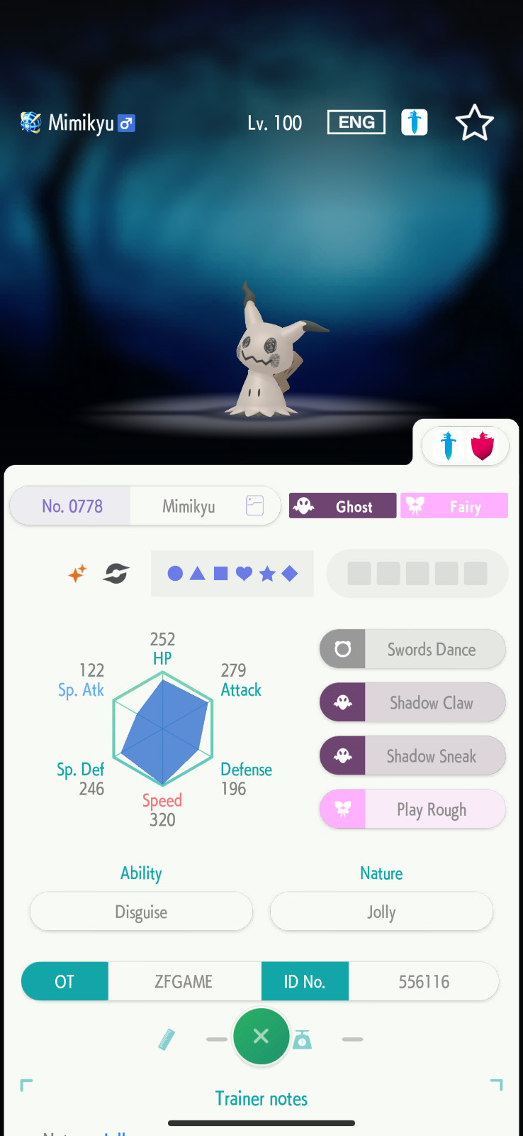 ✨6IV SHINY Mimikyu + EVS🚀 POKEMON HOME✨Champions✨Online delivery⚡