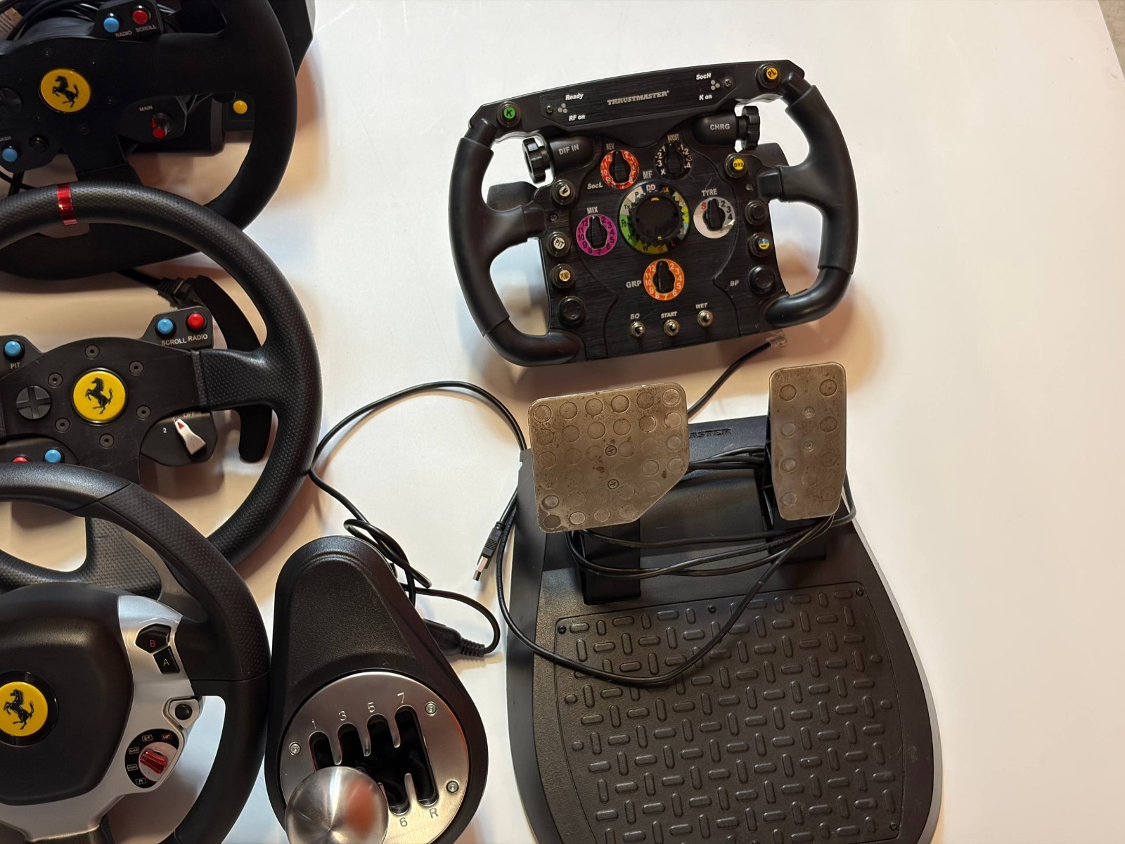 Thrustmaster TX Racing Wheel Ferrari 458 Italia Lot w/ TH8A Shifter F1 Wheel Tes