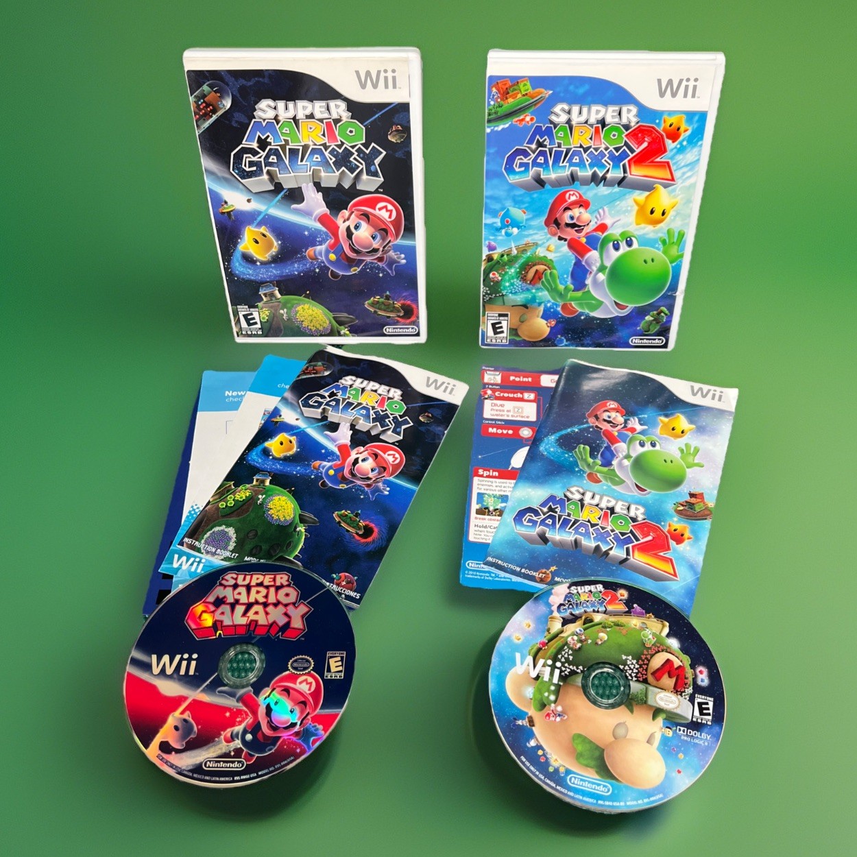 Super Mario Galaxy 1 & 2 (Nintendo Wii, 2007 and 2010) Games Complete in Box CIB