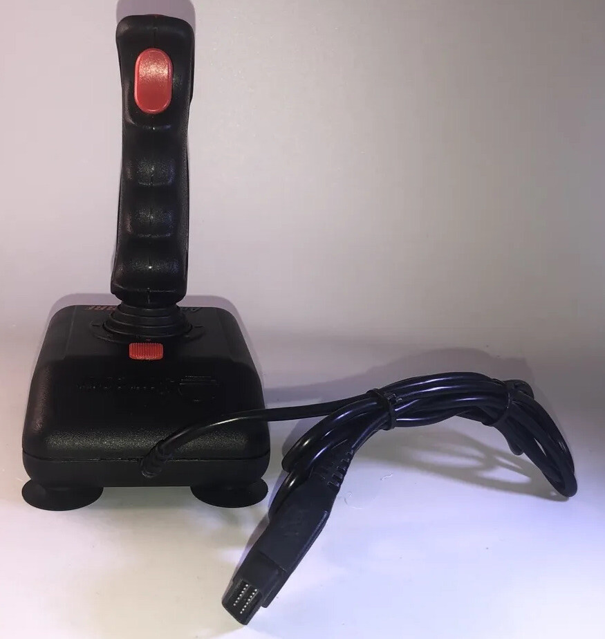 Suncom Analog Sabre Joystick Black & Red 2 Button Control Suction Mount -New
