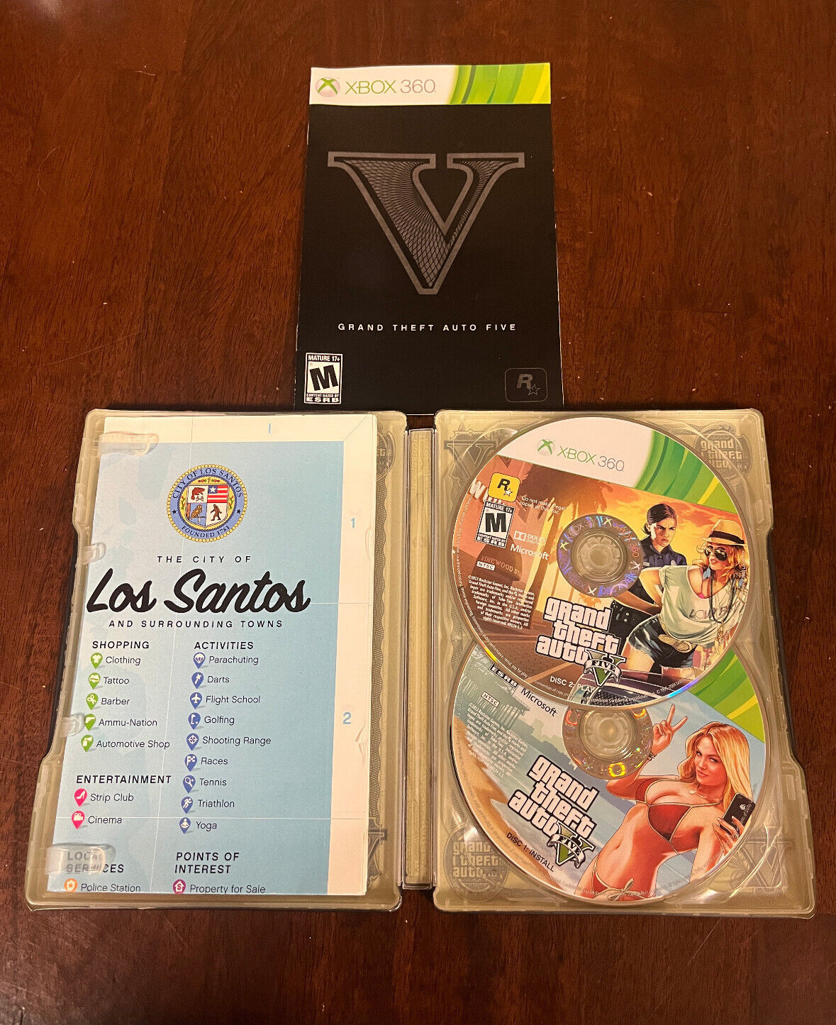 Grand Theft Auto V Steelbook Edition(Microsoft Xbox 360, 2013) CIB