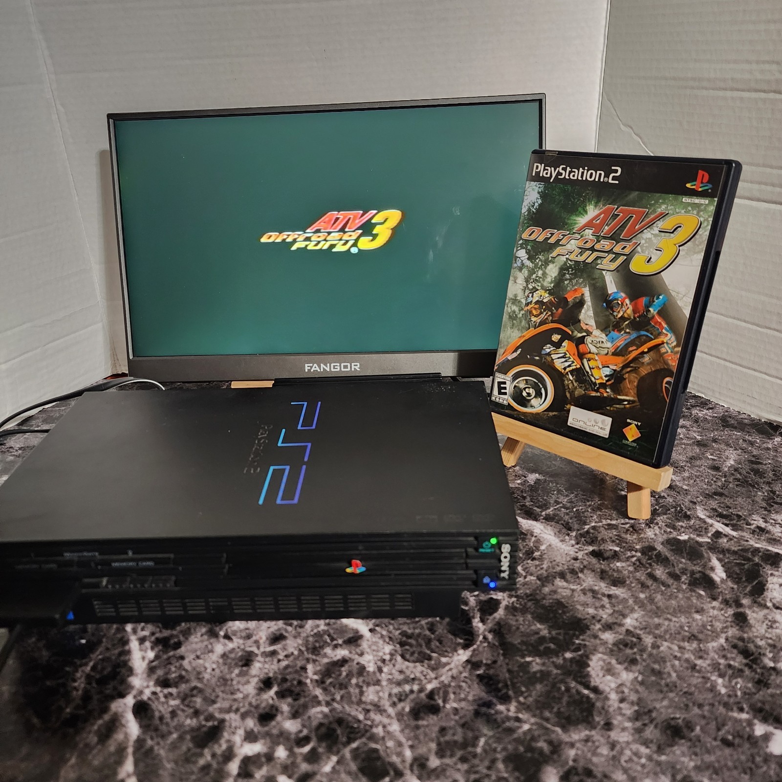 Sony PlayStation 2 PS2 Fat SCPH-39001/N Network Adapter OKAMI + 10 Games