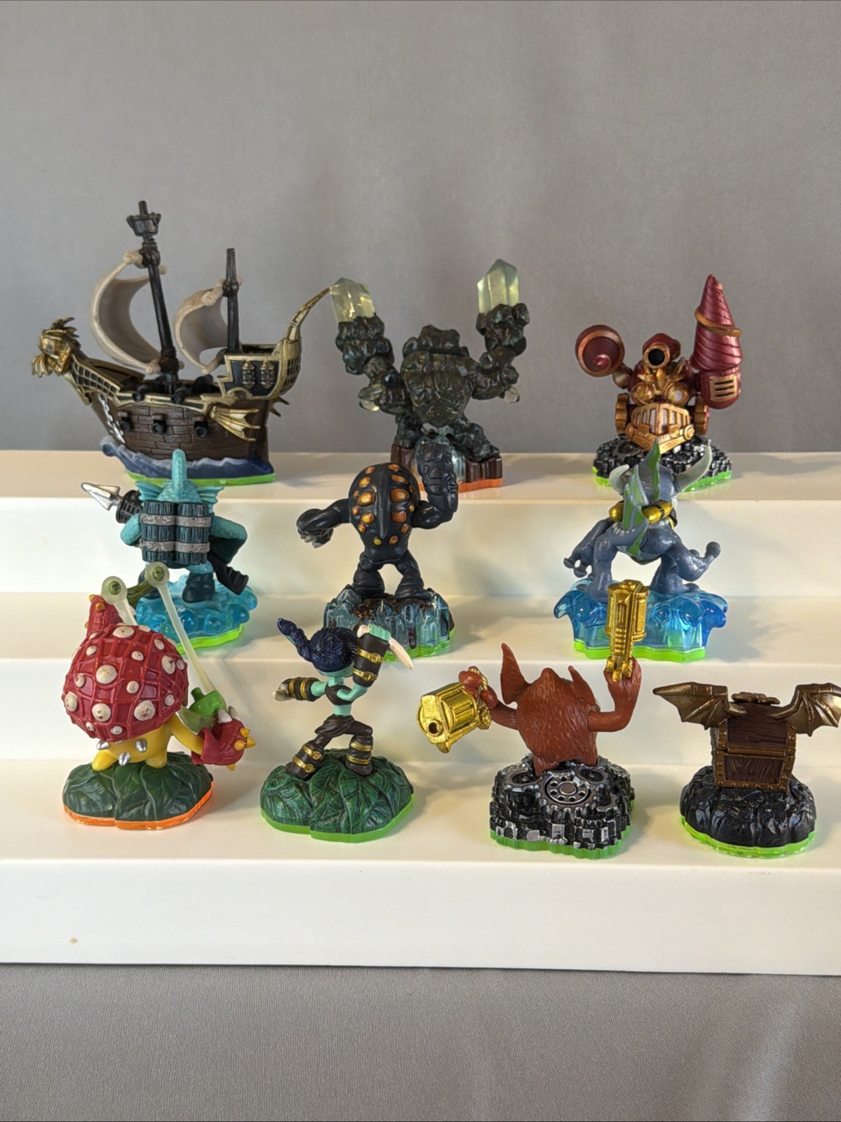 10 Skylanders Game Figures Elf Shroomboom Giant Terrafin Zap Drill Spyros Ship
