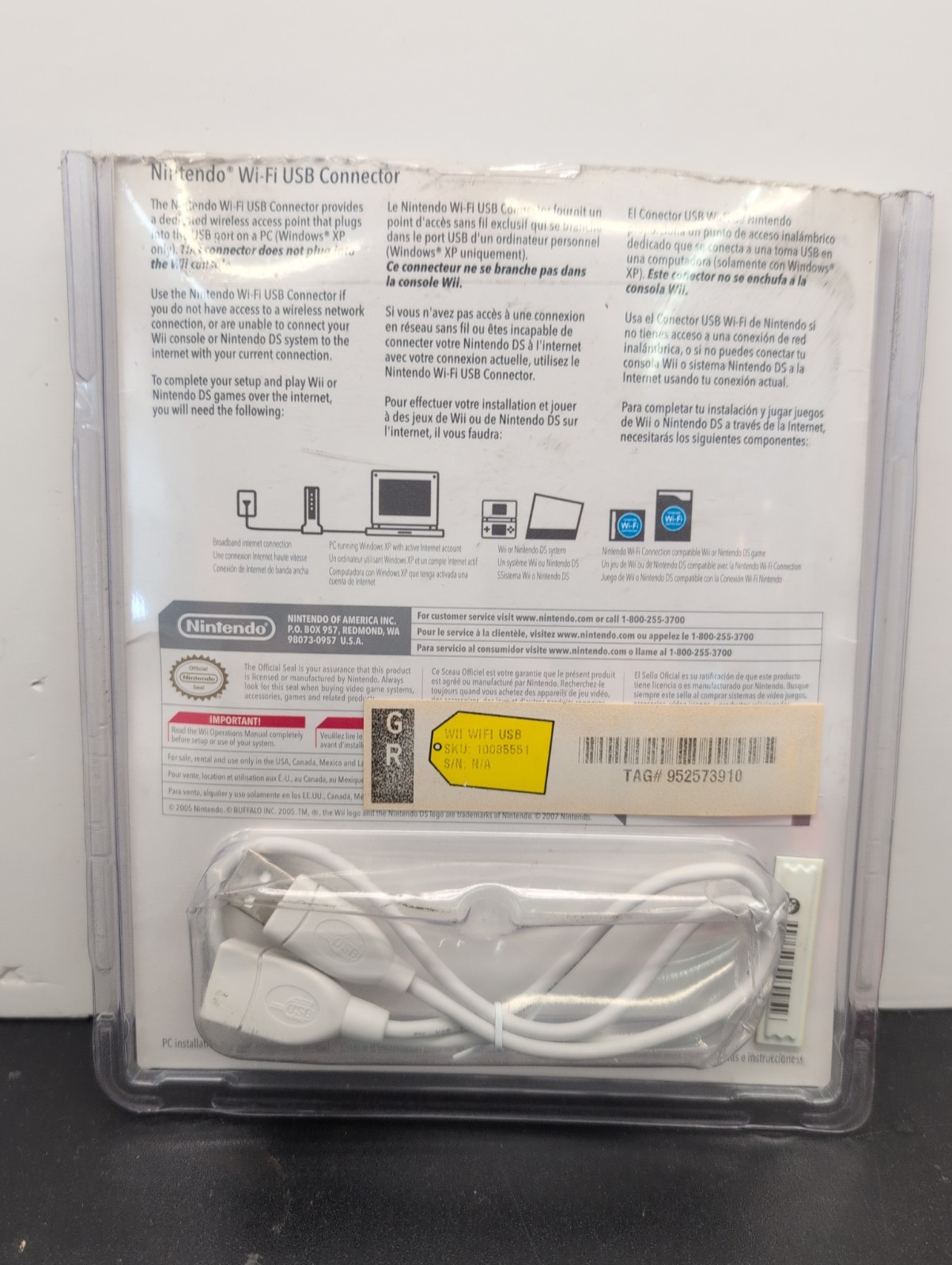 Nintendo OEM Wi-Fi USB Connector Wireless Network Adapter Wii Nintendo DS – NIB