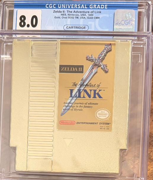 CGC 8.0 oval seal Zelda II: The Adventure of Link nintendo nes 2 gold cart MINT