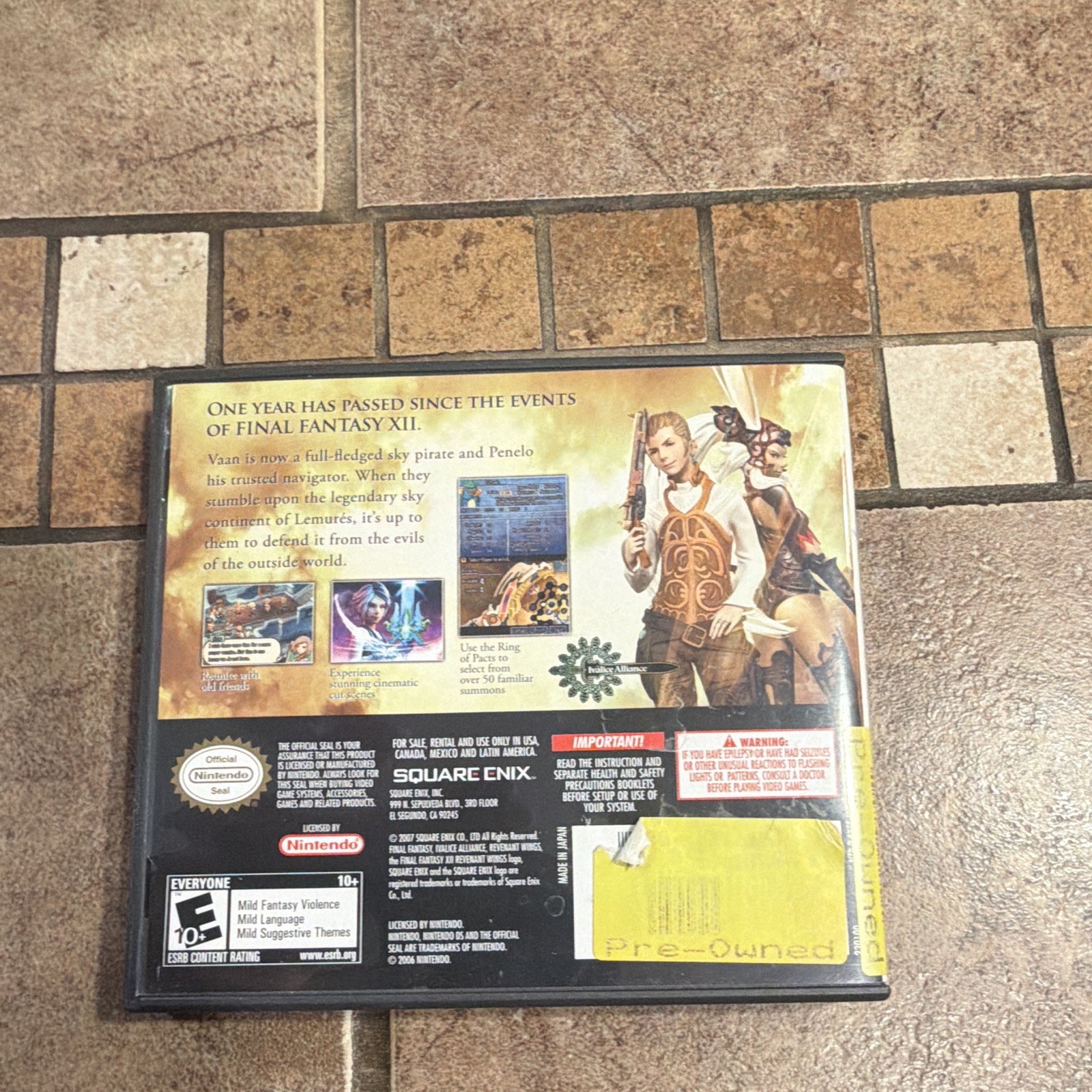 Square Enix Final Fantasy XII: Revenant Wings Nintendo DS, Manual Included