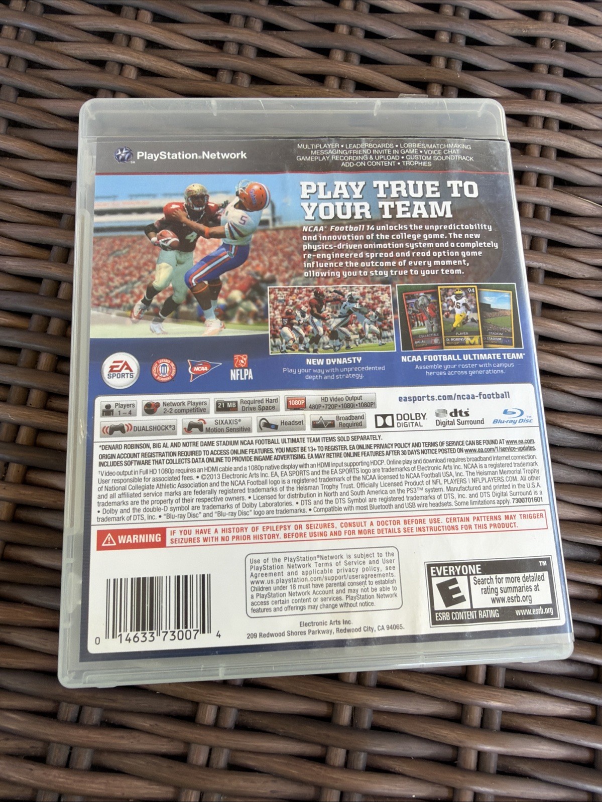 NCAA Football 14 (Sony PlayStation 3, 2013) PS3 Tested & Working Read