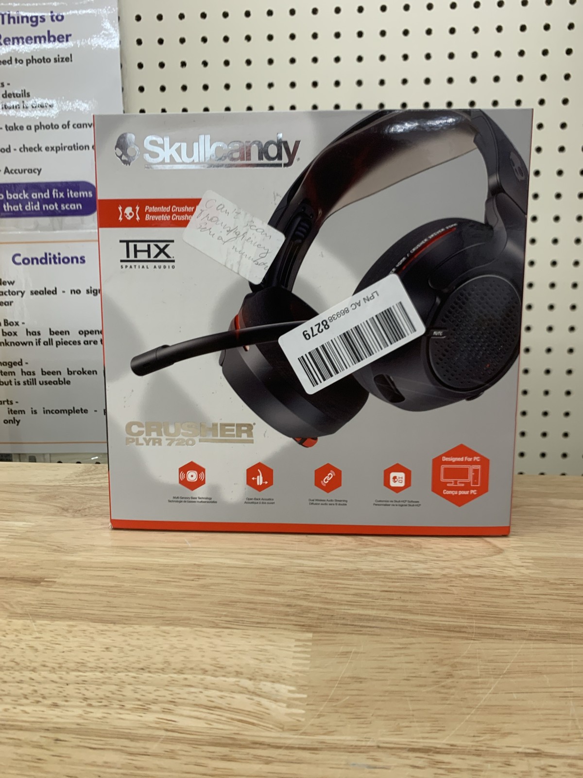 Skullcandy PLYR 720 Wireless Gaming Headset THX Audio Digi-Black PC Pl