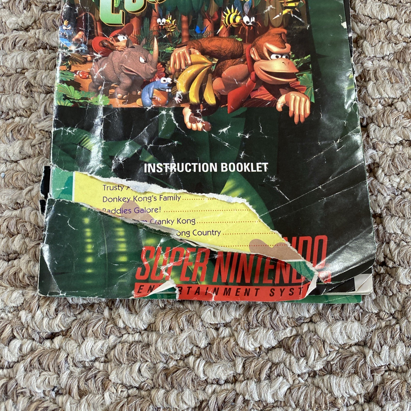 Donkey Kong Country Super Nintendo Entertainment System 1994 Tested Manual SNES