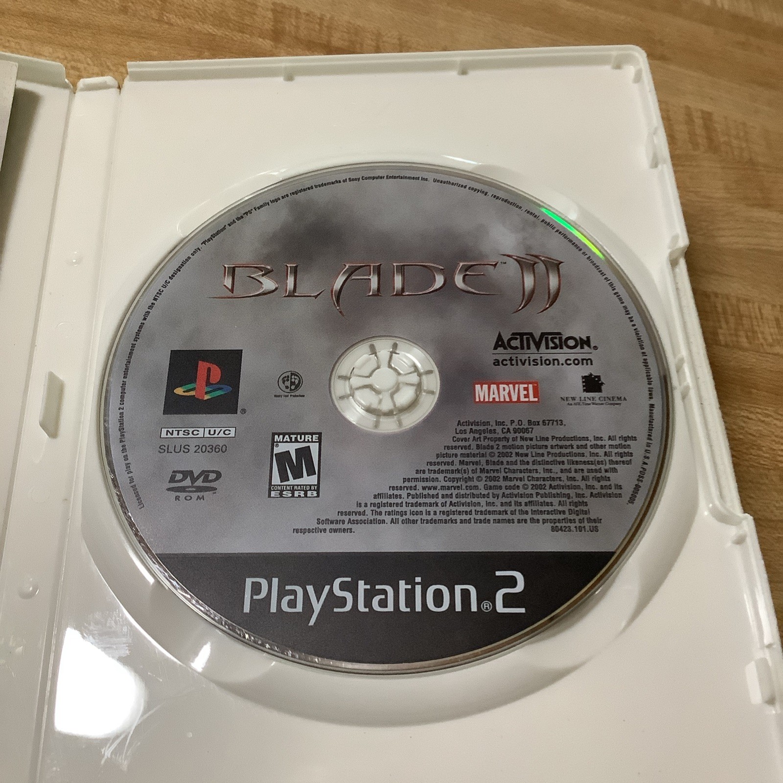 Blade II PlayStation 2 Game 2002 Edition with Manual