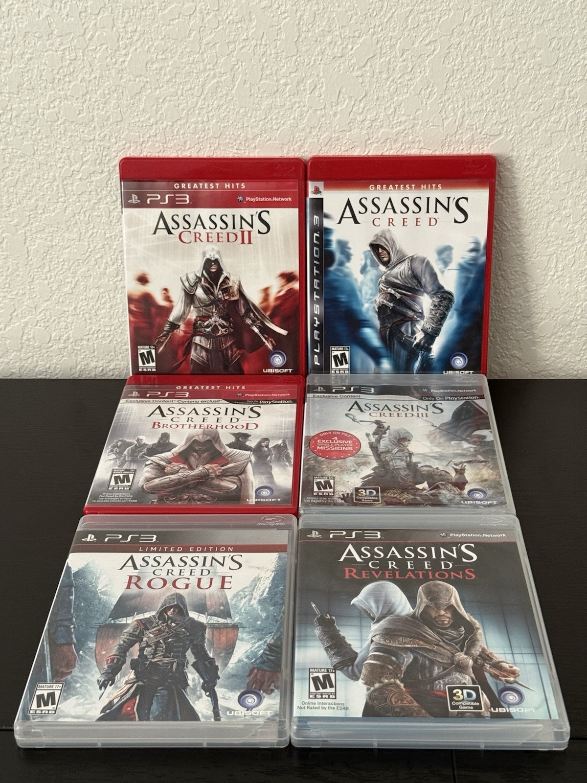 Lot of 6 Assassin’s Creed Series PlayStation 3 PS3 Games TESTED (AC III Sealed)