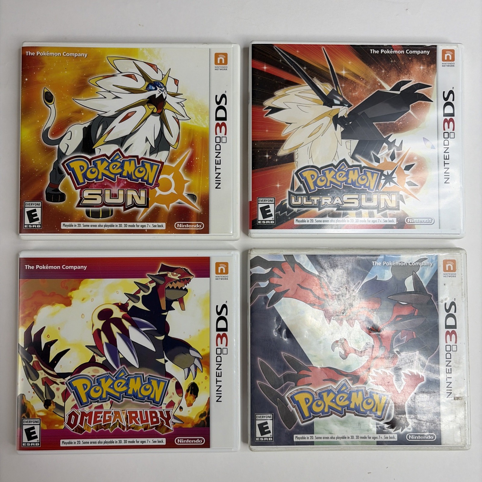 Pokemon Ultra Sun Y Omega Ruby Nintendo 3DS 4 Game In Box Bundle Authentic