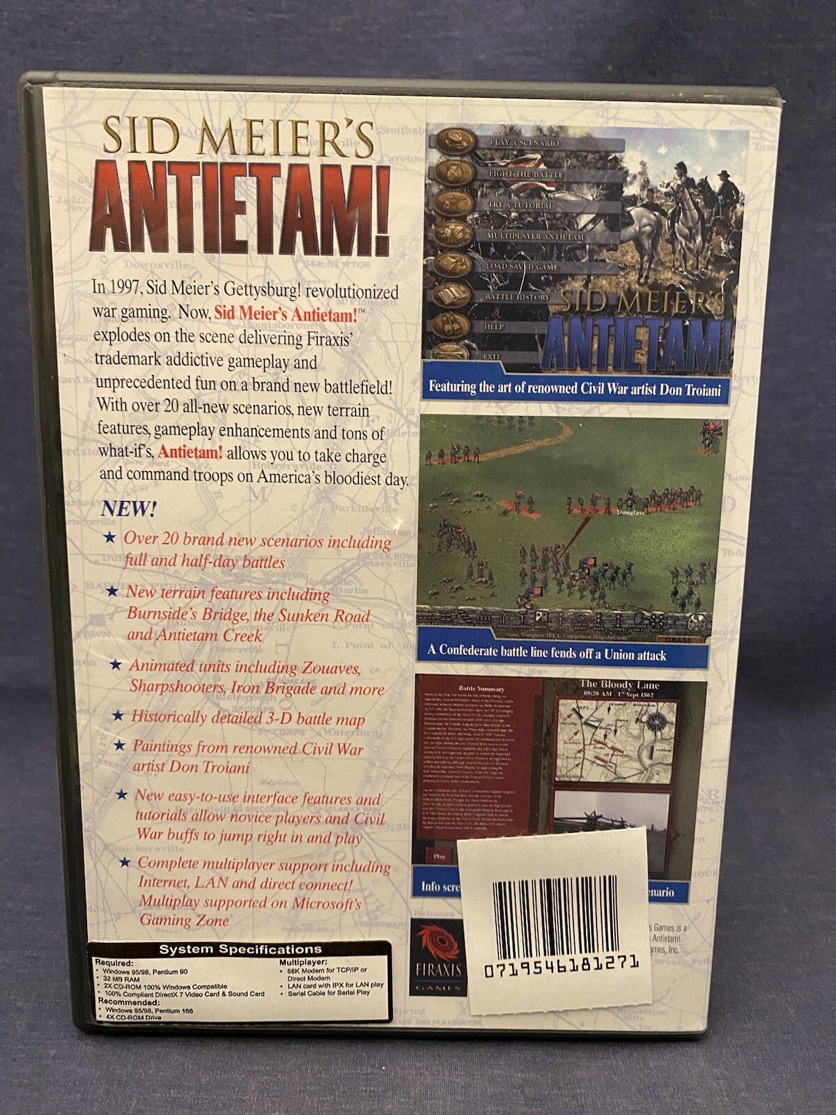 1999 Sid Meier’s ANTIETAM! PC CD-ROM Strategy Game w Manual Case Civil War Win