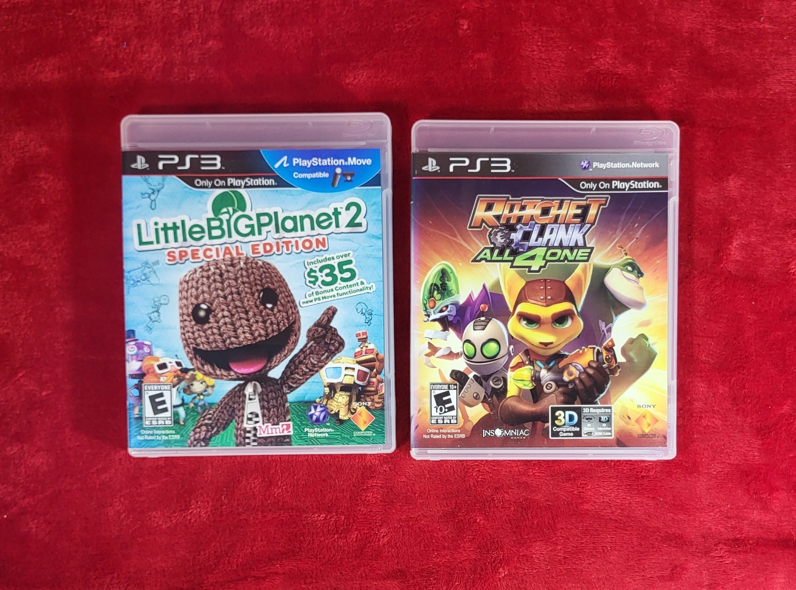 PlayStation 3 Lot 3 Little Big Planet 2 Special Edition, Sonic Coll, Ratchet 4